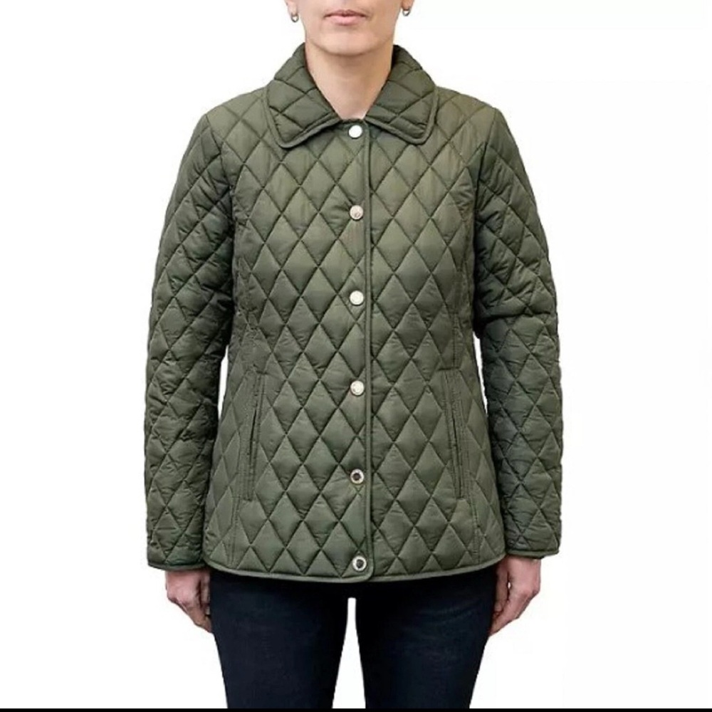 London Fog Women's Utility Jacket - Forest Green /olive Size XX-L